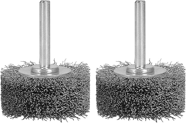 BaiNuo 2Pcs 2 Inch Wire Wheel Brush for Drill Attachment, Heavy Duty Wire Brushes Removal Paint Rust & Corrosion, Stripping Kit, 0.3mm Coarse Crimped Steel Bristle & 1/4in Mounted Stem, 20000RPM
