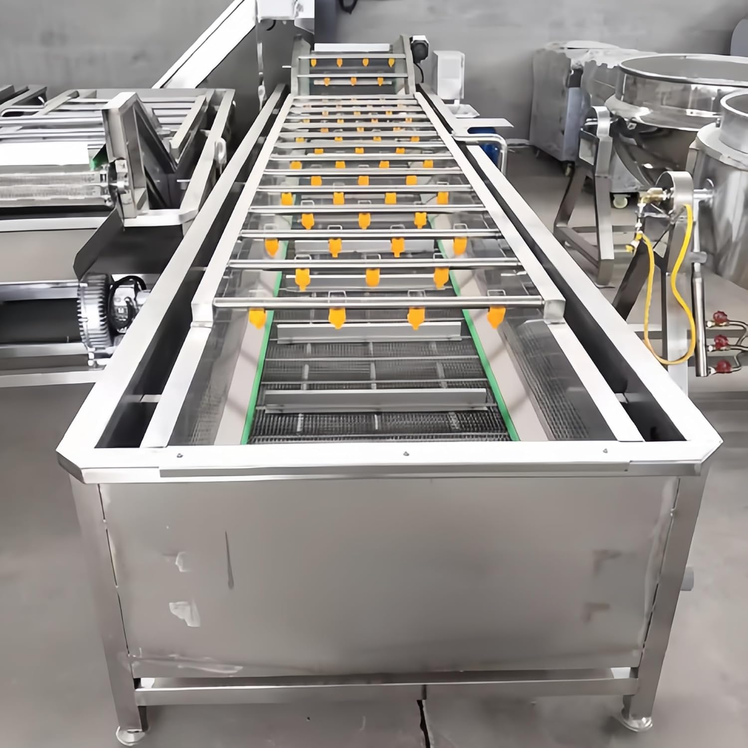 Cleaning Fruits and Vegetables Machine, Commercial Bubble Washer with Variable Speed & Mode, Fruit and Vegetable Purifier for Factory, Seafood Market & Food Processing Line