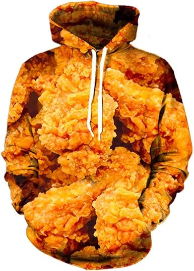 Amazon.com: Sudaderas con capucha de cerveza y frito de pollo, diseño  divertido con impresión completa y capucha amarilla : Ropa, Zapatos y  Joyería