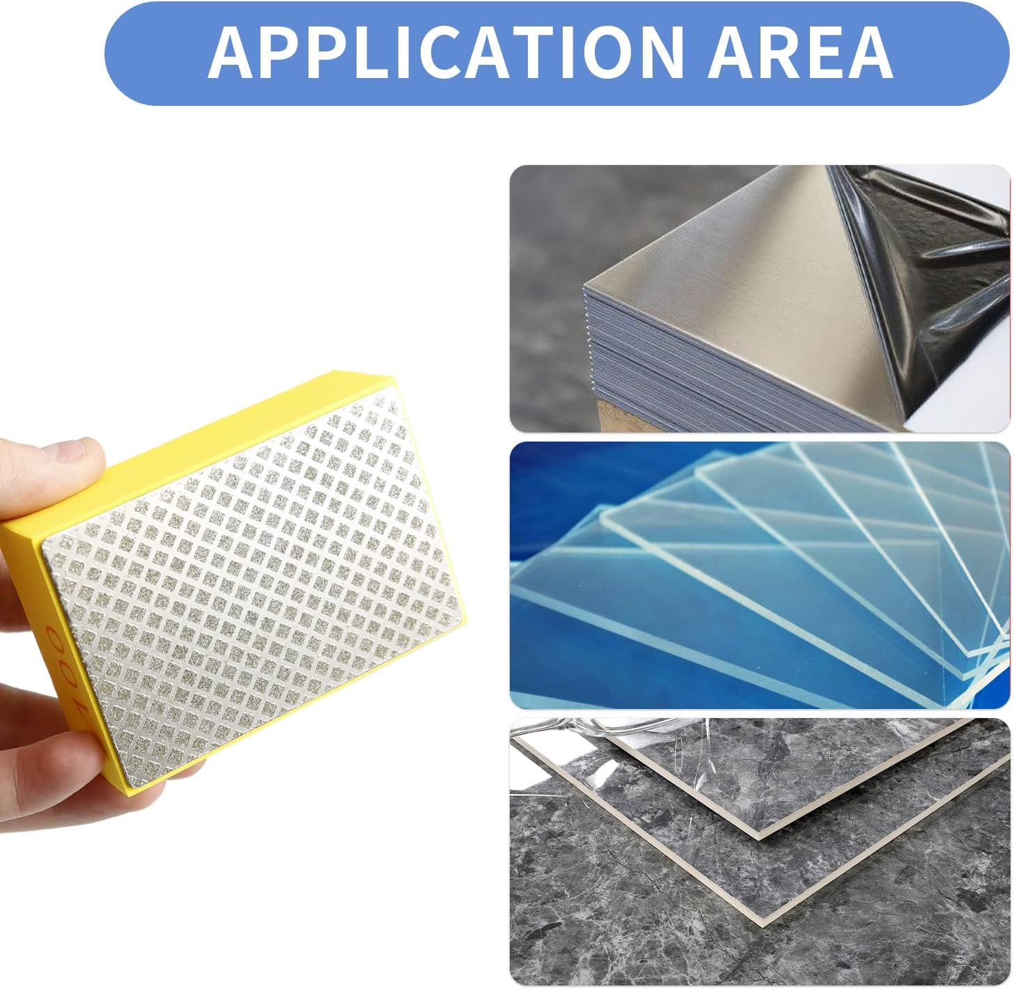 4pcs Angled Sanding Sponge Hand Diamond Sanding Pads for Ceramic Stone Marble Tile Concrete Glass Granite
