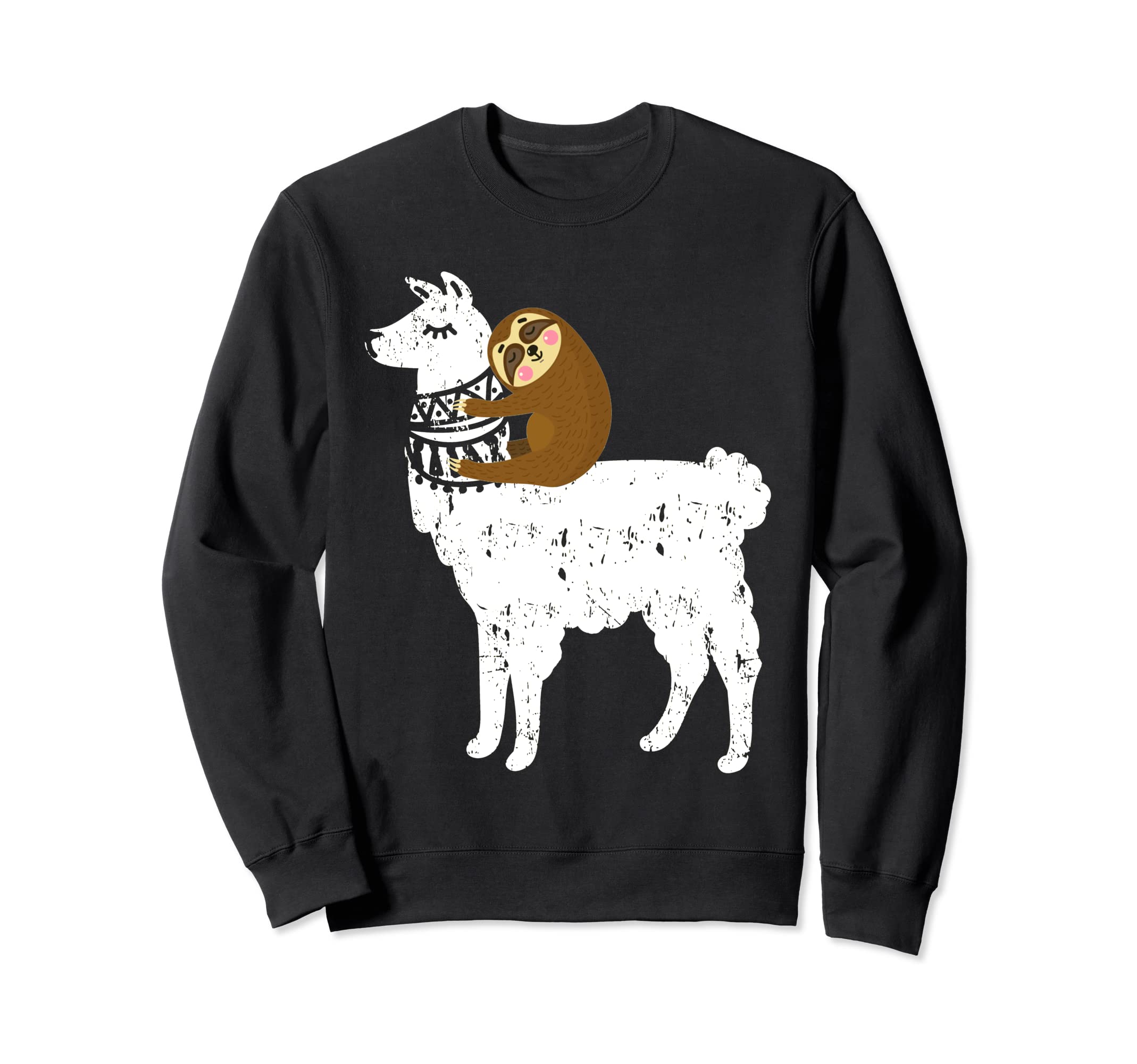 2Tees Sloth Riding LlamaFunny Fluffy Animal Sloth Riding Llama Shirt Gifts for Kids Sweatshirt