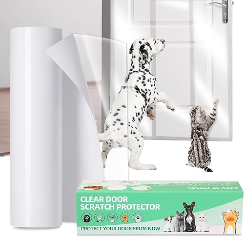 Protector de muebles para gatos y perros, protector de puerta de perro KDAOQN Protector de arañazos, protector de muebles y puertas de ajuste