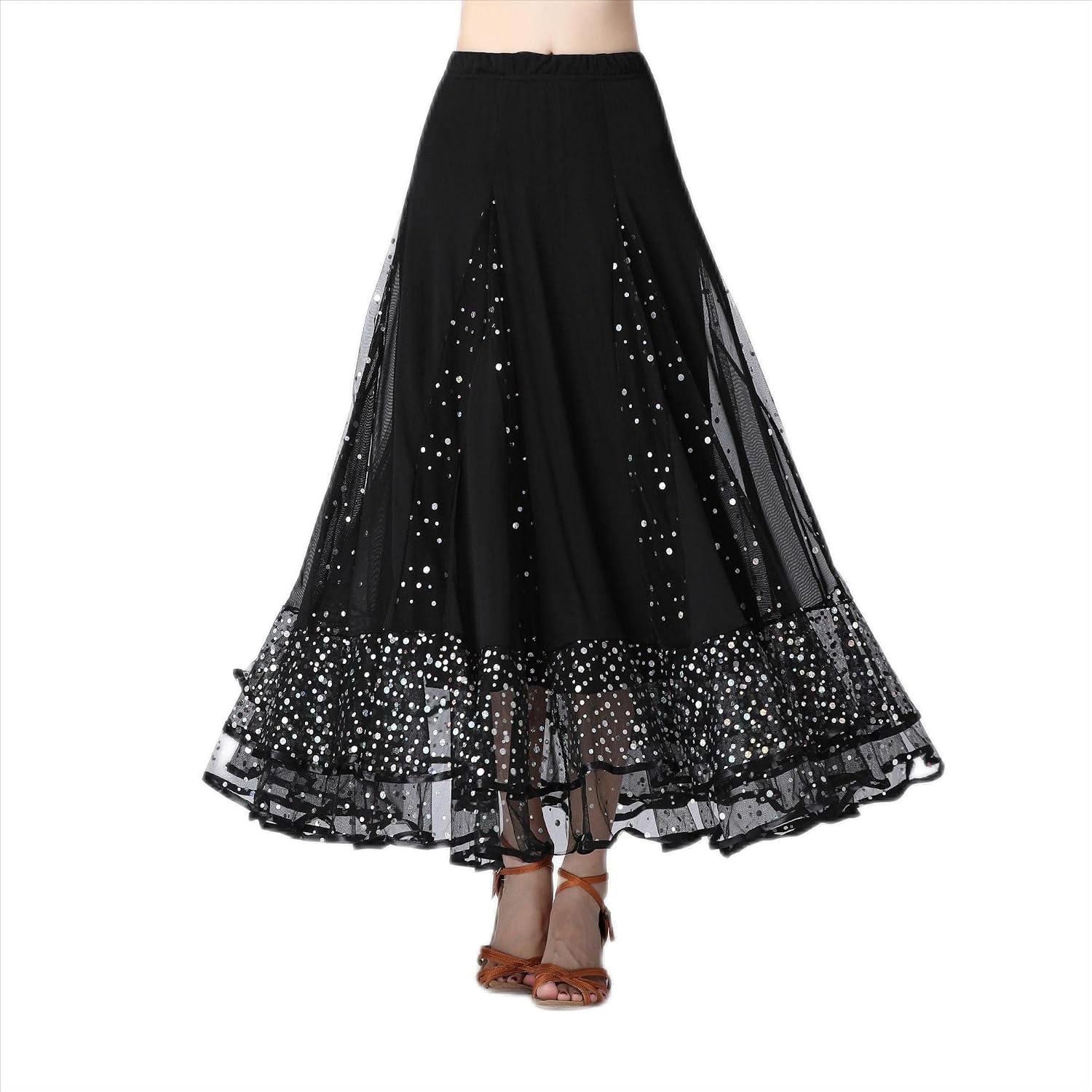 Female Ballroom Dance Swing Skirt Dance Performance Skirt Gradient Color Modern Dance Long Skirt