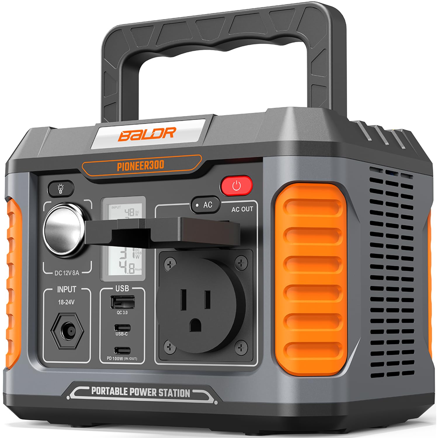 Portable Power Station 300W 231Wh Power Bank with 100W Two-Way Fast Charging 2Hr to 80% 120V Pure Sine Wave AC Outlet Solar-Ready for Camping and Emergencies. (Solar Panel Optional)