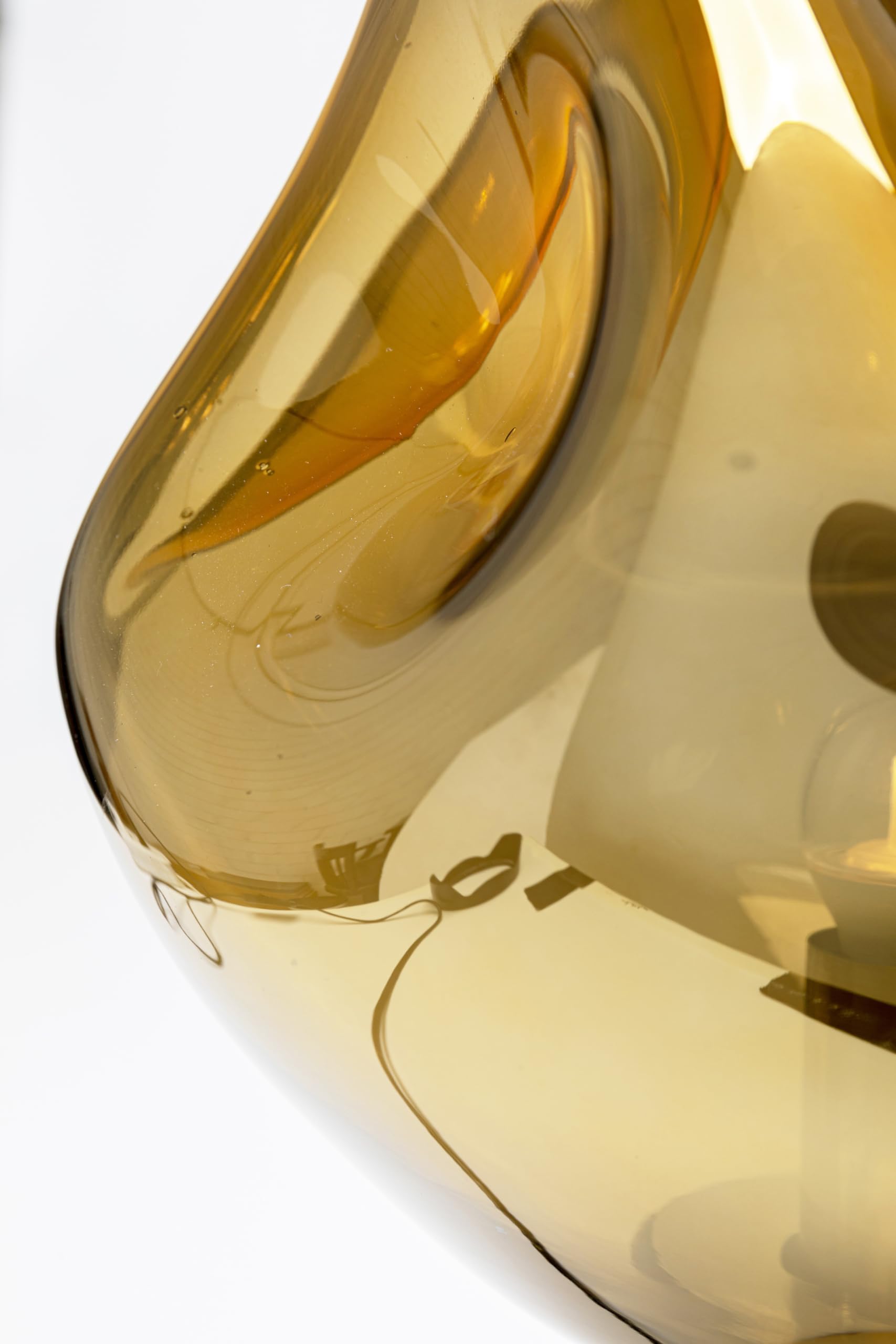 Kare Design Lampada da tavolo Supernova Amber, oro, tonda, abat jour, lampadina comodino, tavolino, per scrivania, stile glamour, elegante, 38x25x25cm (A/L/P), lampadina non inclusa