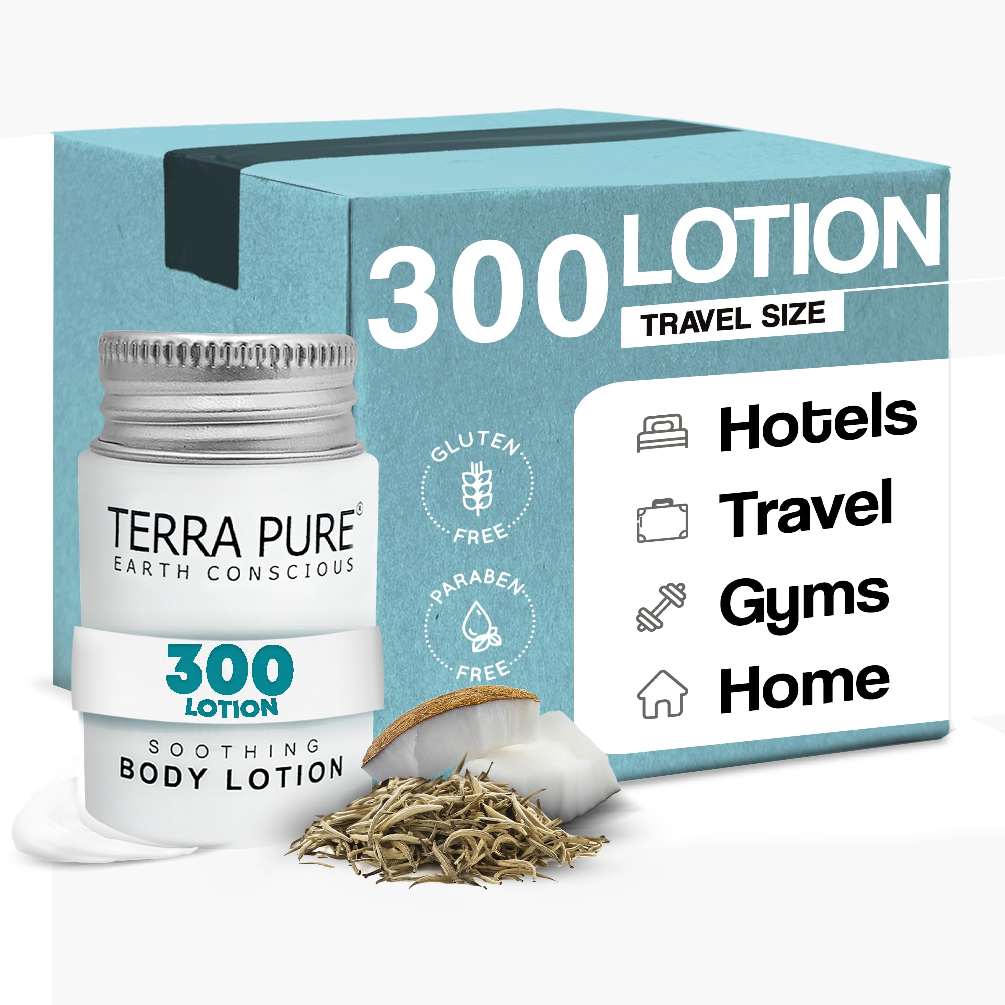 Terra Pure White Tea Coconut Lotion Travel Size Hotel Amenities 1 oz Case of 300
