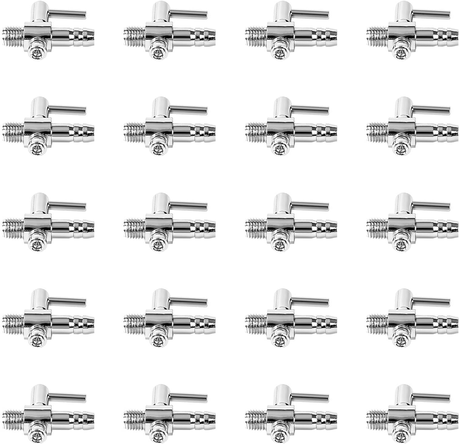 AQUANEAT Aquarium 1 Way Thread Valves, Air Flow Control Valves, Manifolds Distributor for Pumps Fish Room Air Systems,20pcs