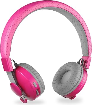 LilGadgets On-Ear Kids Headphones - 4+ Years, Pink, Untangled Pro - Bluetooth Kids Headset with SharePort & 3.5mm Jack - Volume Limited 93 dB & 12-Hour Playtime
