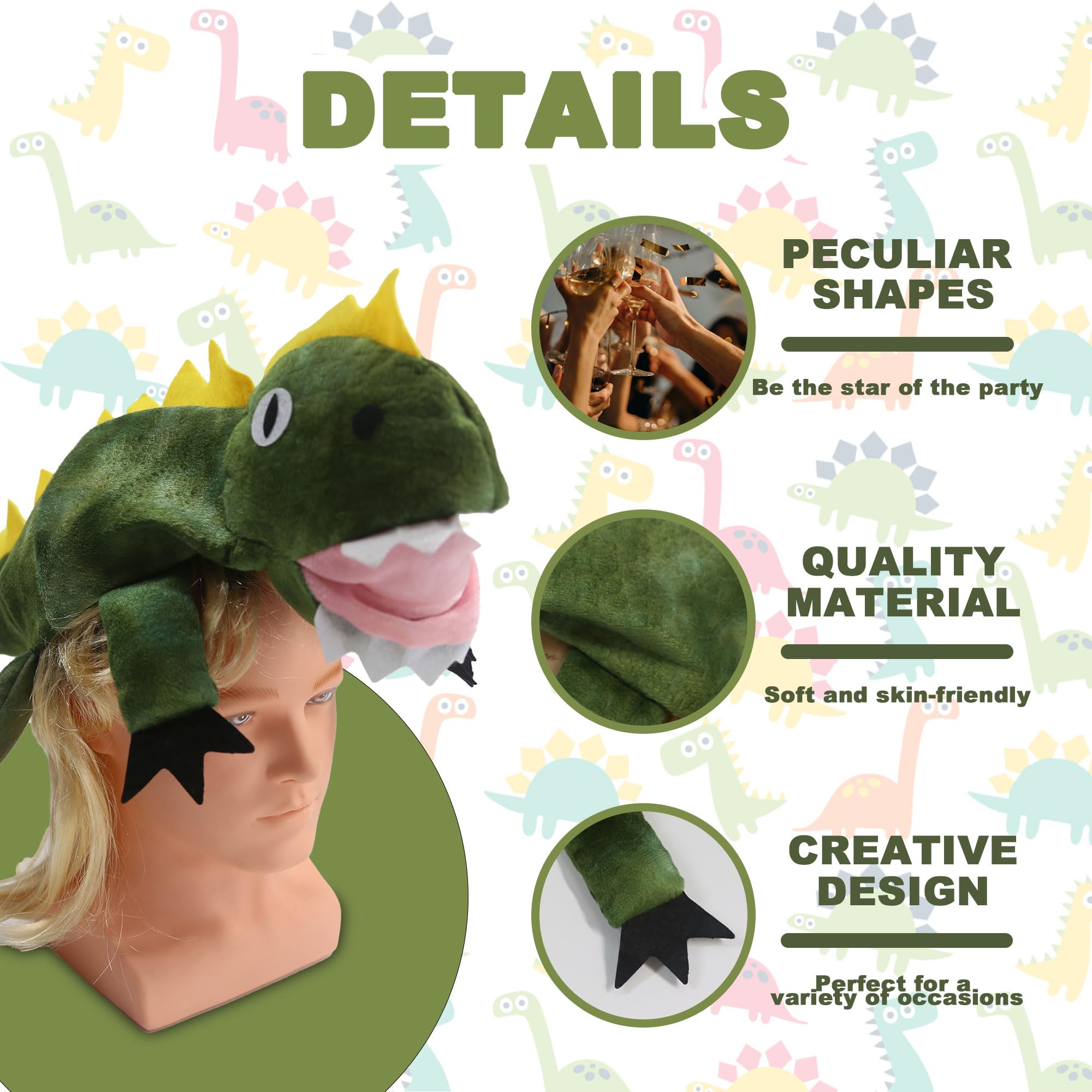 Dinosaur Custom Birthday Hat -custom Name Birthday Cone Hat