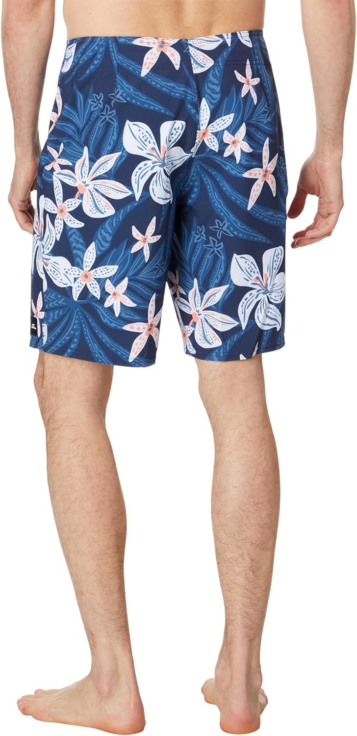 O'NEILL Men's 20 Inch Stripe Boardshorts - Water Resistant Swim Trunks for Men with Quick Dry Stretch Fabric and Pockets