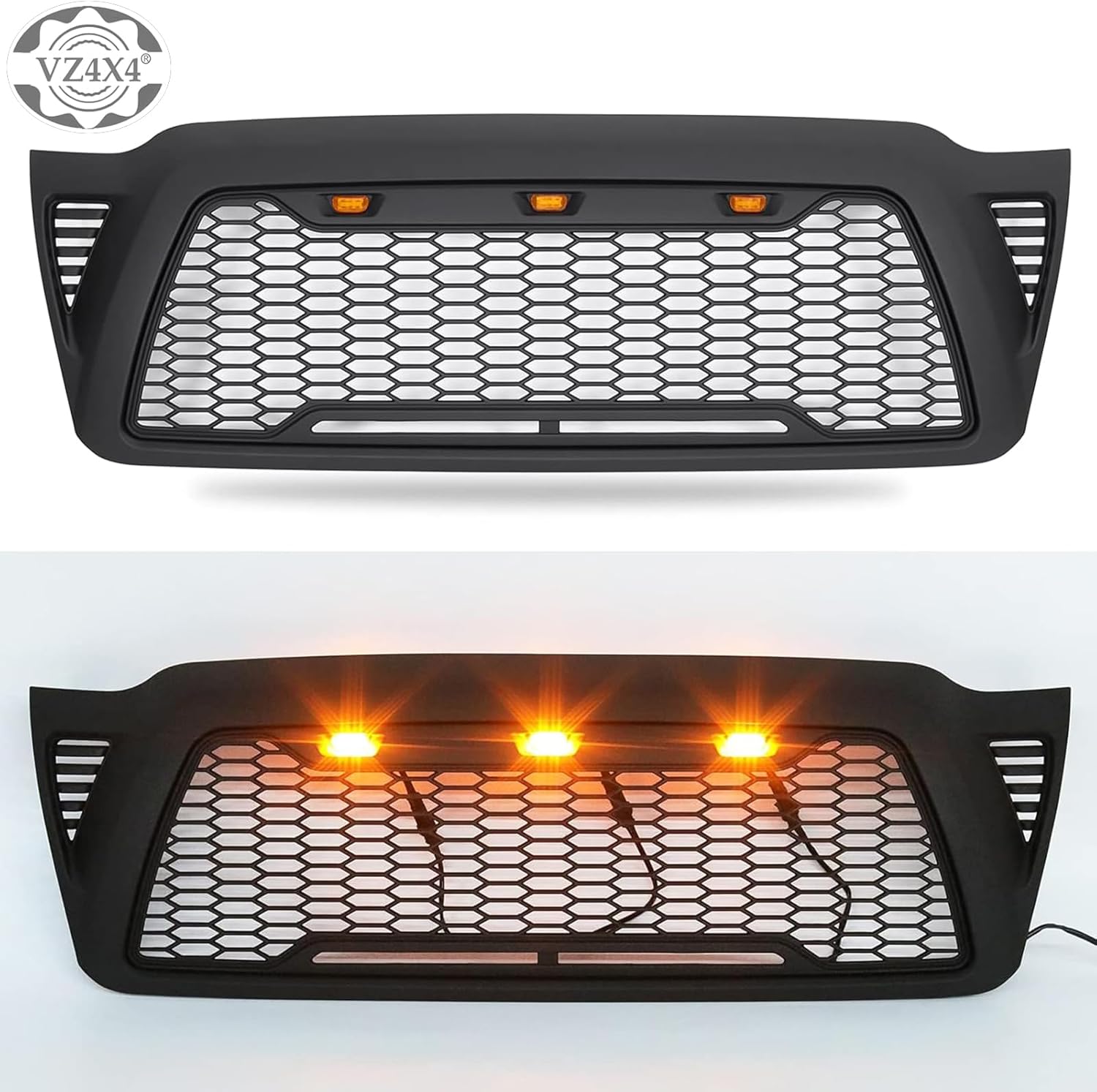 Amber LED Lights 3PCS Front Grille Lamps Car Accessories Compatible with The Following Models:Toyota Tacoma 2016-2020 2005-2011 Style Aftermarket Grill