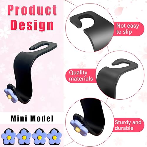 Miniatura 21 de Augeny 8 ganchos para reposacabezas de asiento de automóvil, organizador de almacenamiento para colgar ganchos de asiento de automóvil, ganchos