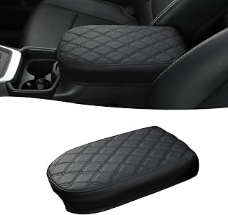GIANT PANDA Custom Fit Car Center Console Armrest Cover for Toyota RAV4 2019 2020 2021 2022 2023 2024 2025,Waterproof Faux Leather Middle Console Cover - Full Protection - Black