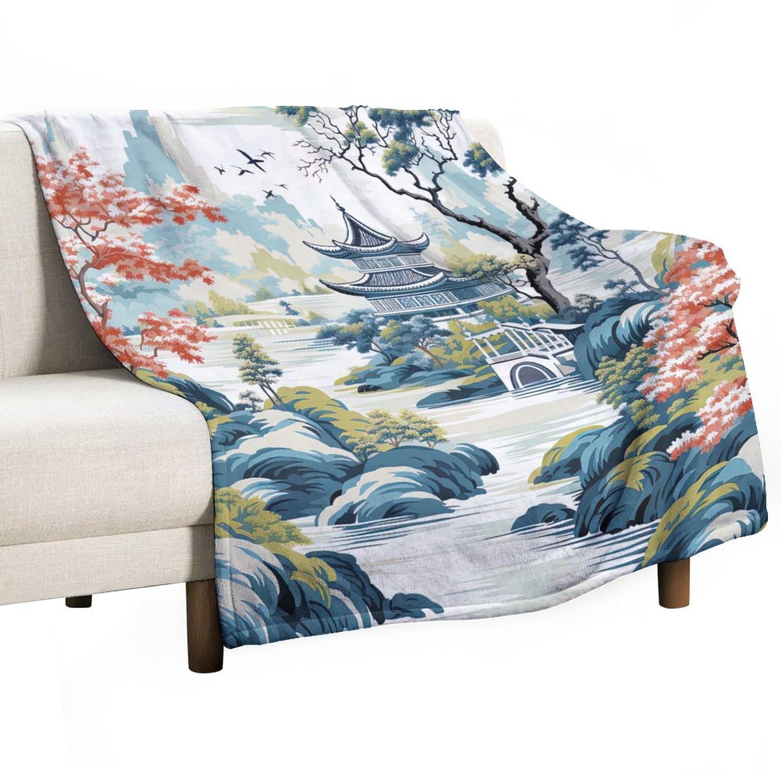 Couverture polaire en flanelle pagode contre les frissons nocturnes des enfants et adultes