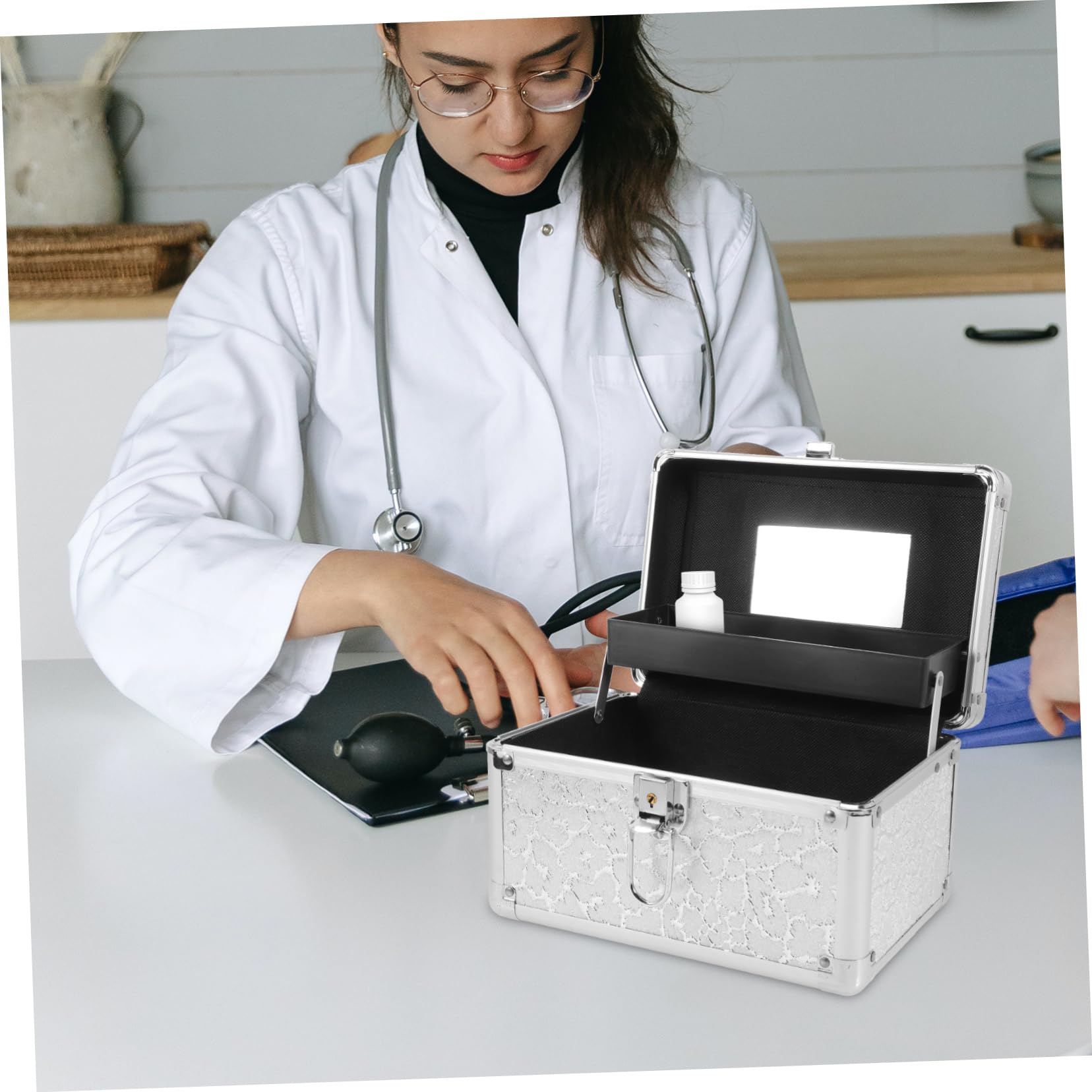 Caja De De Gran Capacidad Hogar Estuche De Aluminio Resistente Botiquín De Primeros Auxilios Portátil para Emergencias