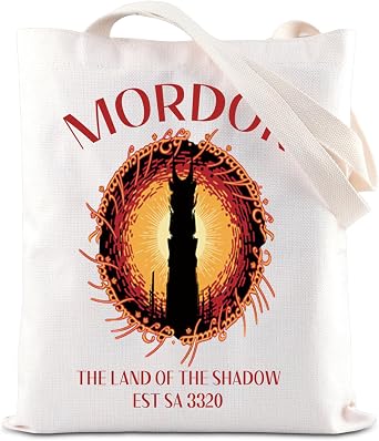 TGBJE Mordor Tote Bag Mordor Gift Middle Earth Gifts Fantasy Novel Reader Shoulder Bag Rings of Power Gift Land Shadow tote