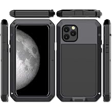 11 Pro Max Case,with Built-in Screen Protector,Metal,Heavy Duty,360 Protection,Full Body,Military Grade,Waterproof Shockproof Drop Proof Case Cover for 11 Pro Max Black