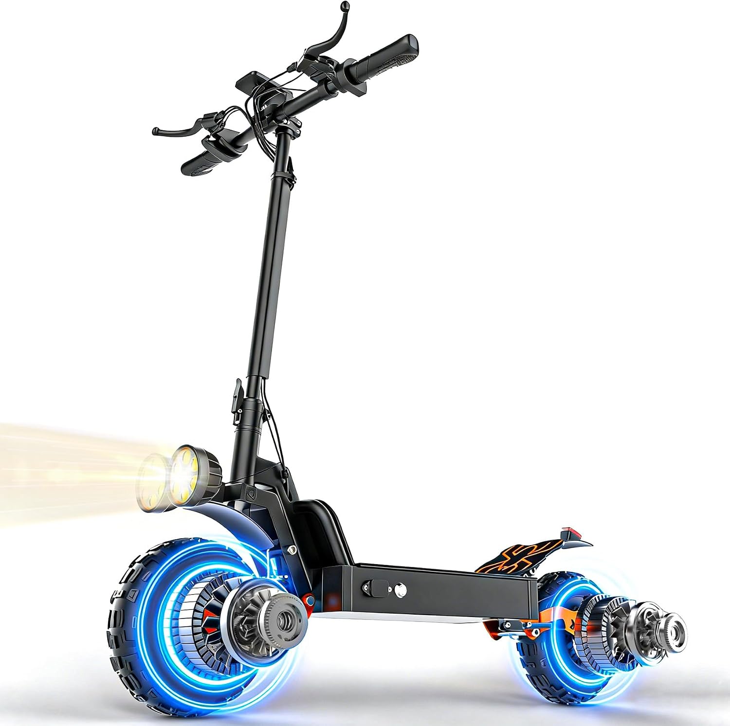 Electric Scooter for Adults, 4000W Peak Dual Motors, Up to 37 MPH & 70 Miles Range, 48V 32Ah Battery, 11" All-Terrain Tires, NFC Unlock, Foldable Off-Road E-Scooter, Dual Suspension for Commuting