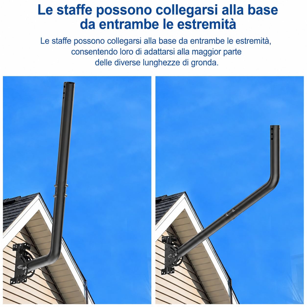 Palo antenna universale per TV, satellite, radio, antenne WiFi, Star-link | Supporto a parete per antenna regolabile, Palo per antenna, Supporto per antenna