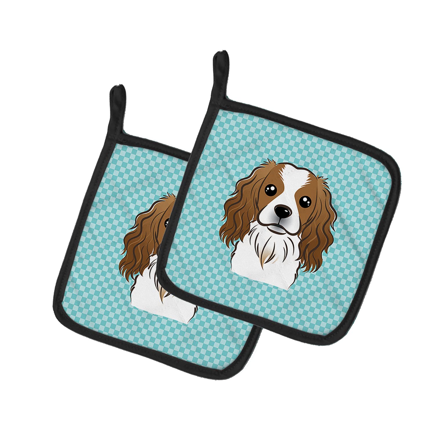 Caroline's Treasures BB1162PTHD Topflappen, kariert, Blau, 7,5 x 7,5 W, 1 Paar