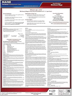 J. J. Keller & Associates, Inc. Maine/Portland Minimum Wage Poster - English Laminated Labor Law Poster