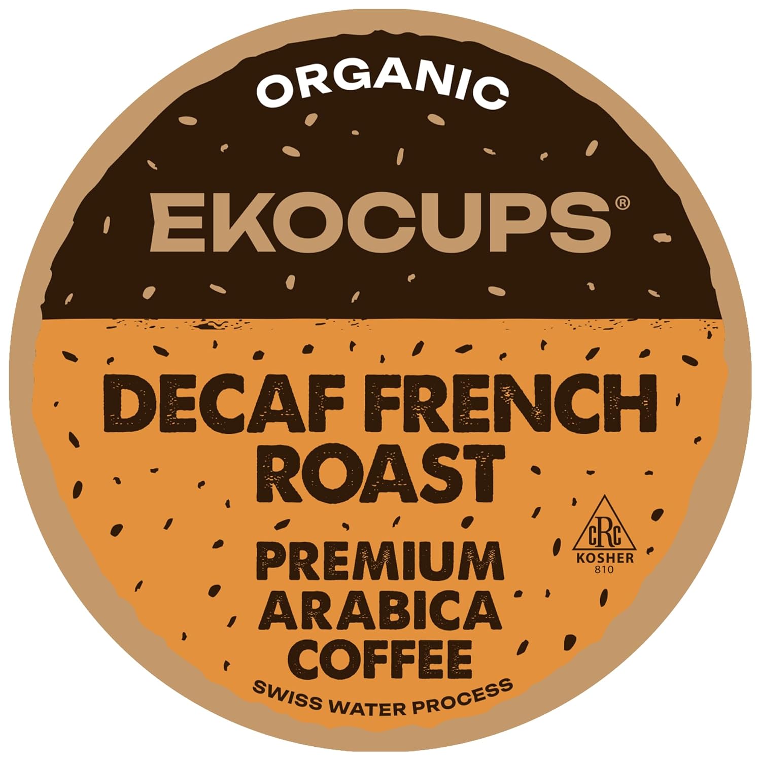 EKOCUPS Organic Swiss Water Decaf French Roast Coffee Pods, Extra 30% More Coffee Per Cup, Artisan Fair Trade Dark Roast, Decaf French Roast for Keurig K Cup Machines, Recyclable Pods, 80 Count