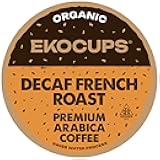 Organic Swiss Water Decaf French Roast Coffee Pods, Extra 30% More Coffee Per Cup, Artisan Fair Trade Dark Roast, for Keurig K Cup Machines, Recyclable Pods, 40 Count