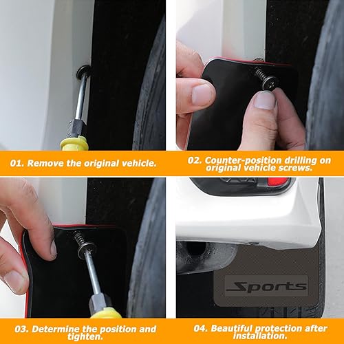 Miniatura 6 de KEYOOG 4 unidades de tamaño estándar universal para automóvil, protector contra salpicaduras, apto para sedán, SUV, MPV (no se adapta a SUV de