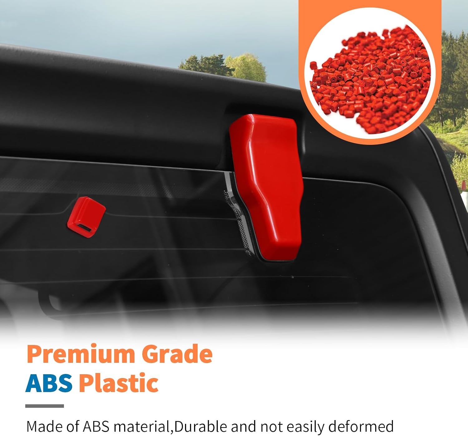JeCar Red Rear Window Liftgate Glass Hinge Cover for Jeep Wrangler JL & Unlimited 2018-2024 2025 2026+