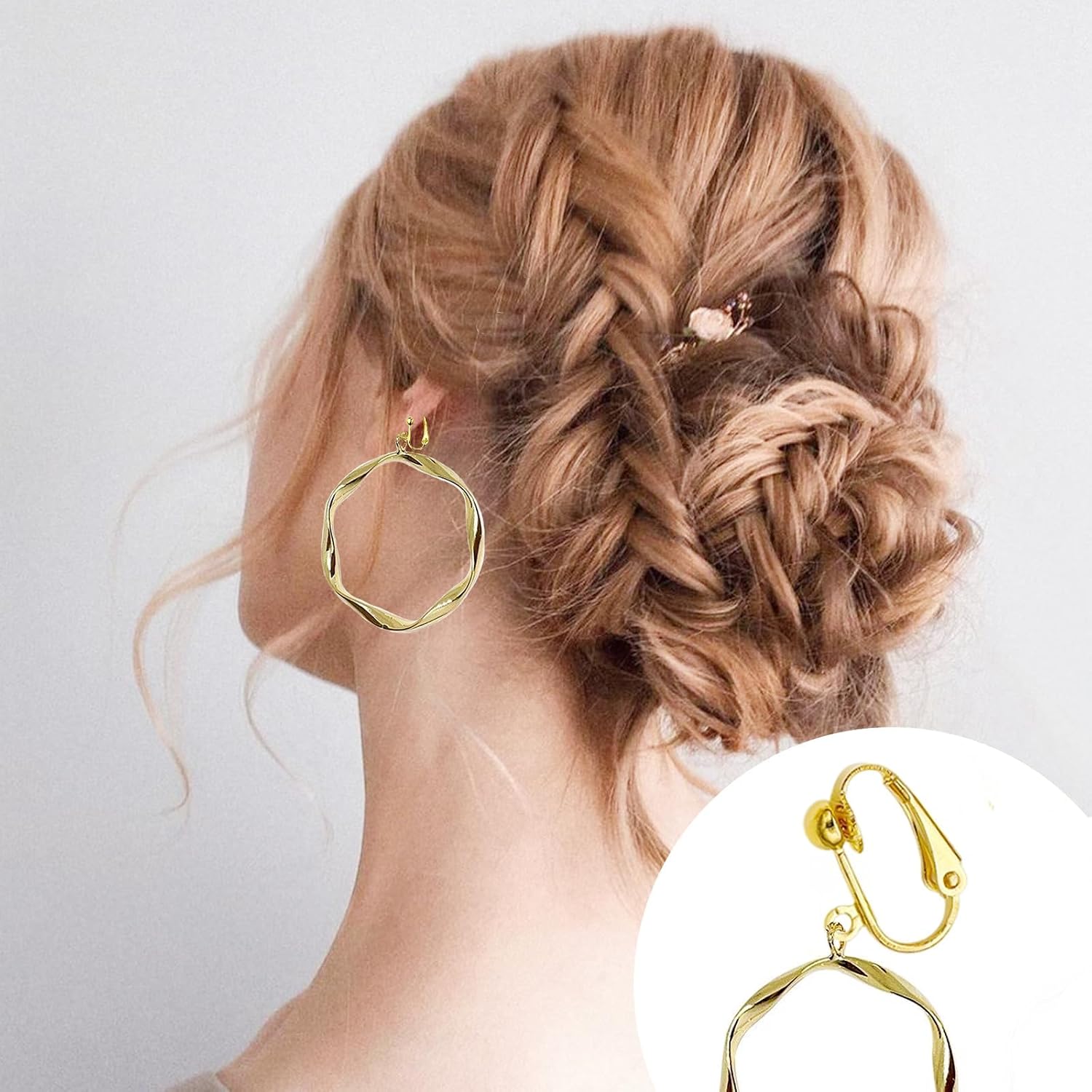 48 Pack Clip-on Earring Converter with Easy Open Loop for DIY Earring and Turn Any Studs or Pierced into Clip on (Gold and Rose Gold)