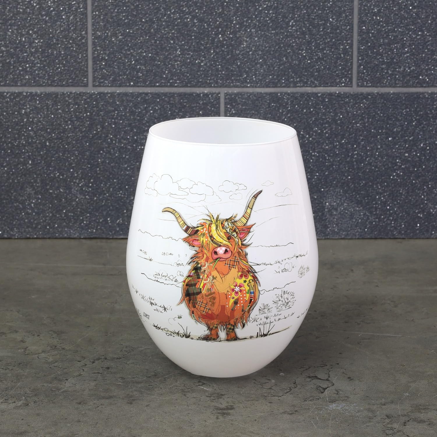 Lesser & Pavey Ceramic Stemless Cup Tumbler Highland Hamish Drawing Drinkware Microwaveable Mug