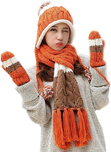 Orange scarf and gloves Outlet