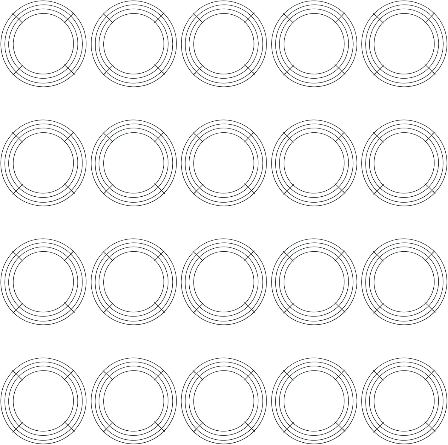 JAPCHET 20 Pack 10 Inch Round Wire Wreath Frames, Metal Floral - Main Image