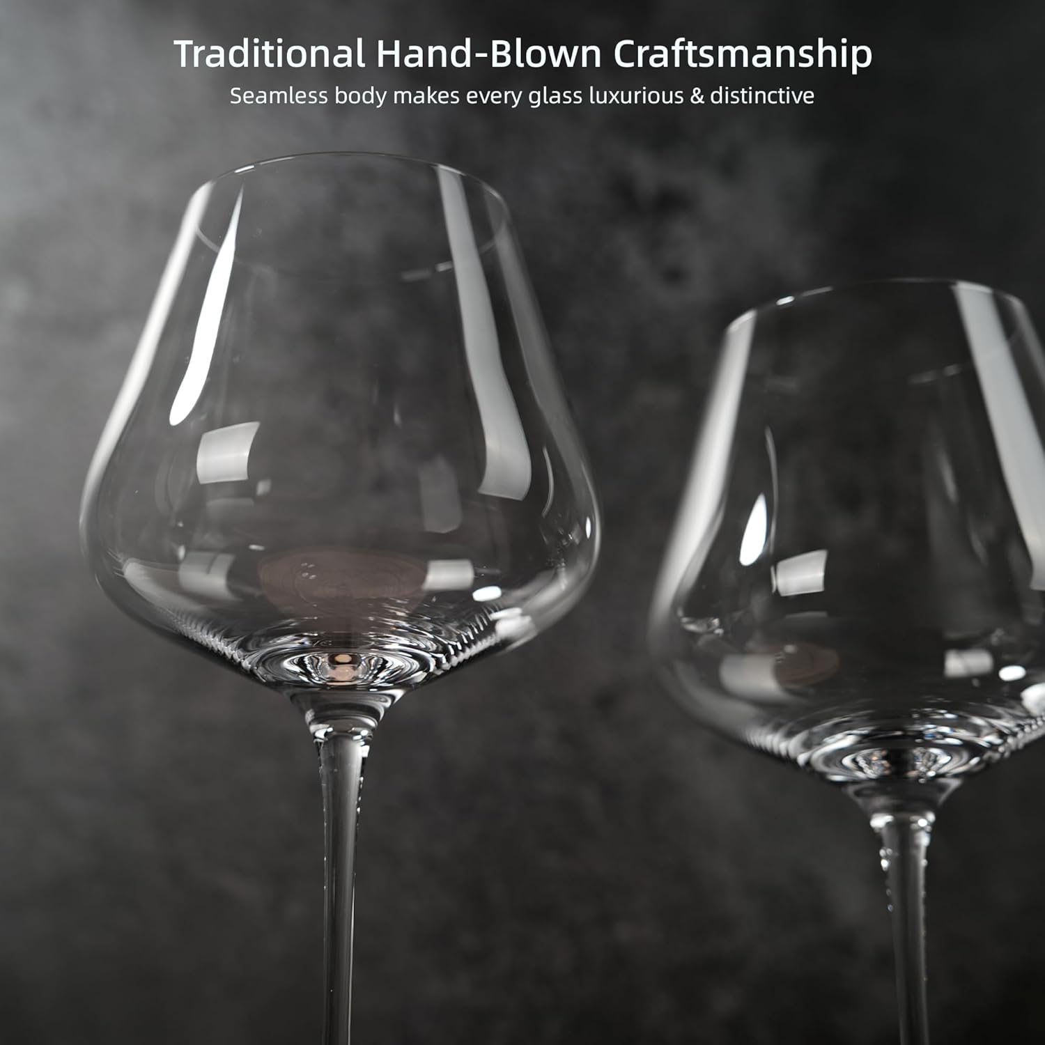 Wine Glasses Set of 4, 18OZ Large Crystal Red Wine Glasses, Hand Blown Vintage Wine Glasses with Thin Rim, Large Bowl, Long Stem, Gifts for Wedding, Housewarming, Birthday