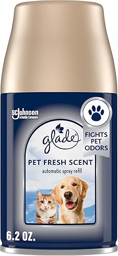 Glade Repuesto automático de aerosol, aroma fresco para mascotas, ambientador perfumado para el hogar y el baño, 6.2 onzas