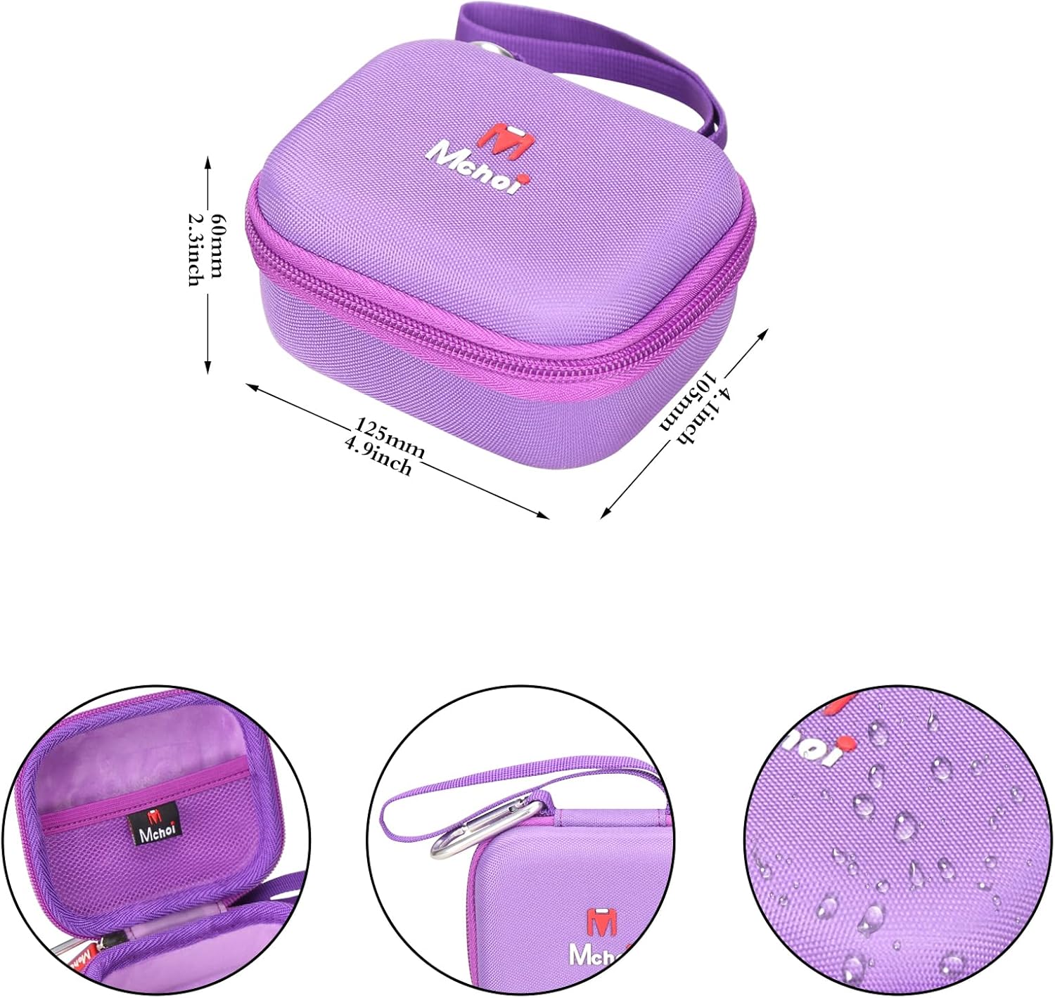 Mchoi Hard Storage Case for JBL Go 4 Ultra Portable Bluetooth Speaker (Purple, Case for JBL GO 4) - Image 8