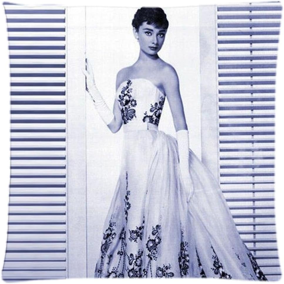 Audrey Hepburn Blue Bubble Gum Personality Custom Home Decorative Pillow Cover Zippered Pillowcase (18x18 inch) Haitaowong Design
