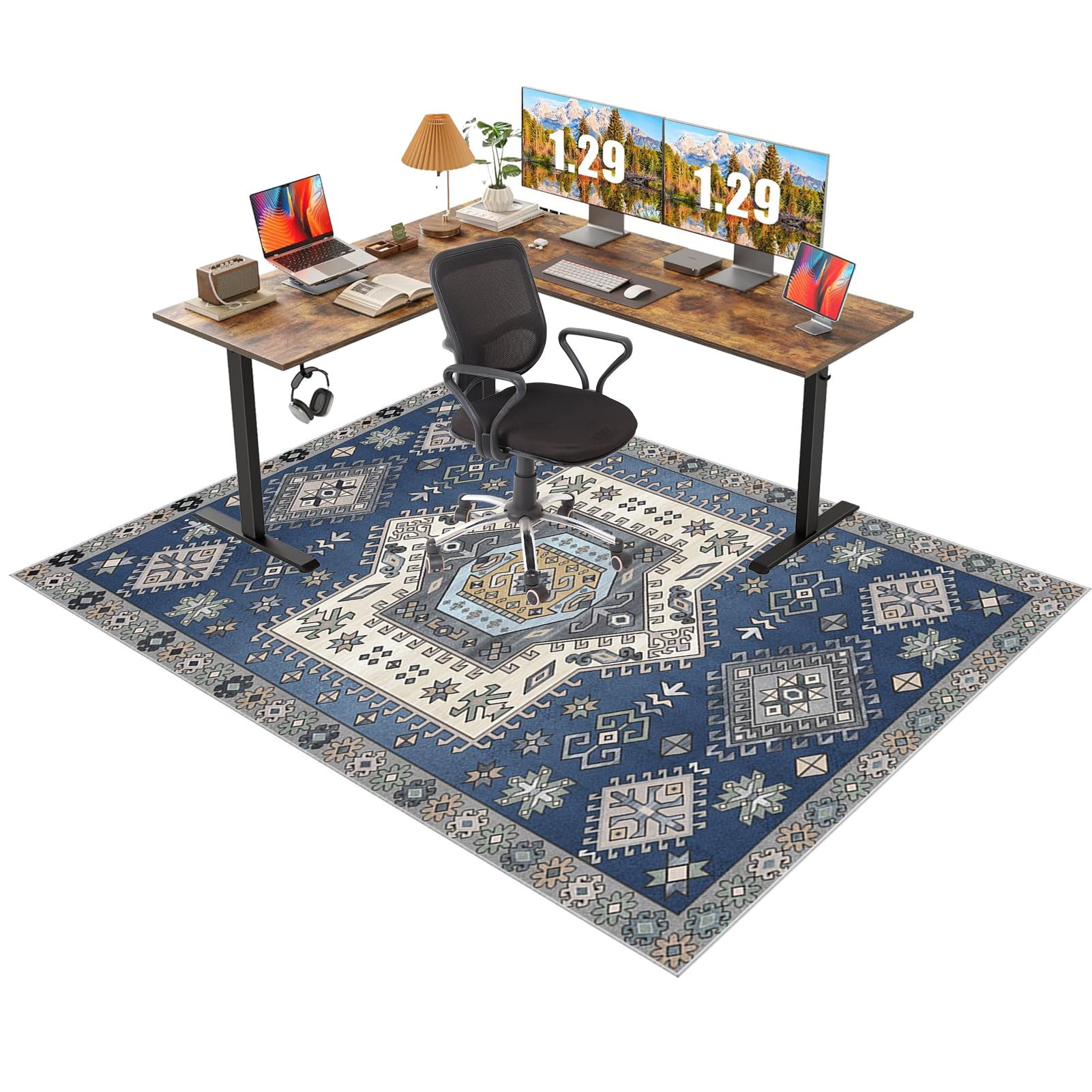 Office Chair Mat for Carpet Floor 90 x 130 cm Carpet Protector Chair Mat for Home and Office, Non Slip Desk Chair Mat, Gaming Rug, Hard Floor Protector Mat for Rolling Chair, Anti-Scratch Anti-Slip