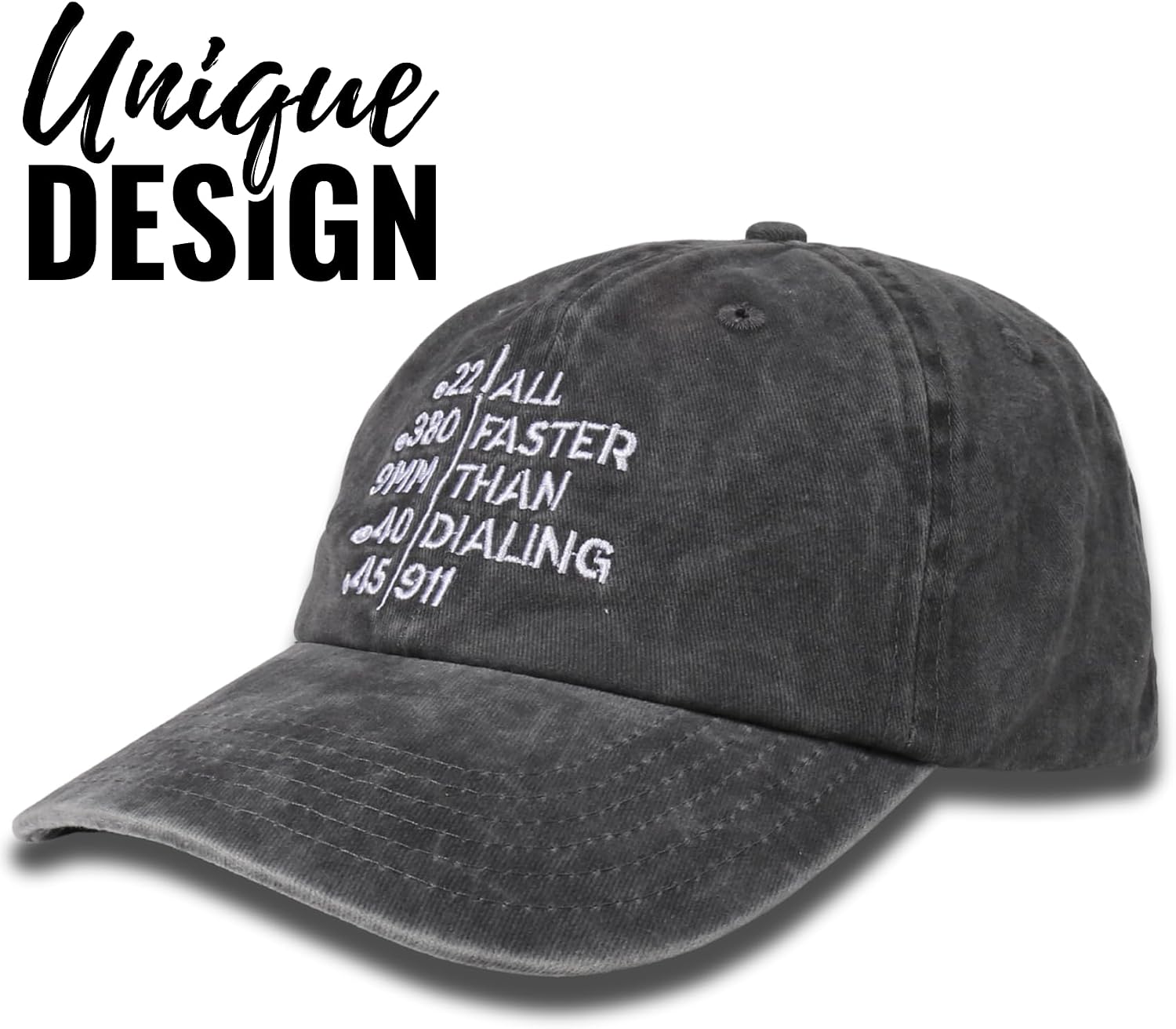 InnoBeta Gun Lover Gifts for Men & Women, Adjustable Vintage Baseball Cap Washed Cotton Embroidered Hat Grey