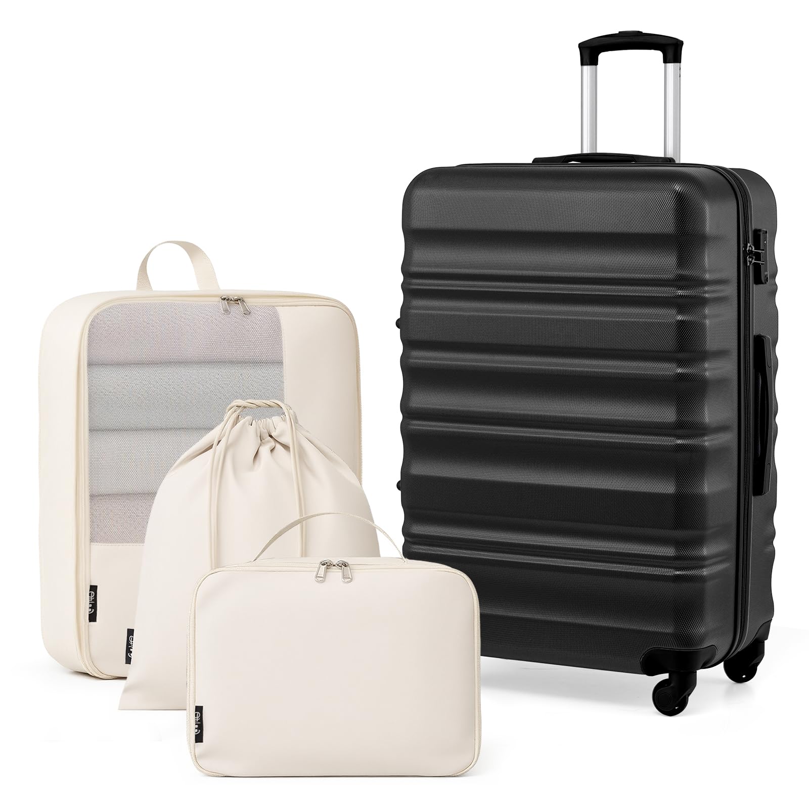 COOLIFE Hartschalen-Koffer Trolley Rollkoffer Reisekoffer mit TSA-Schloss und 4 Rollen