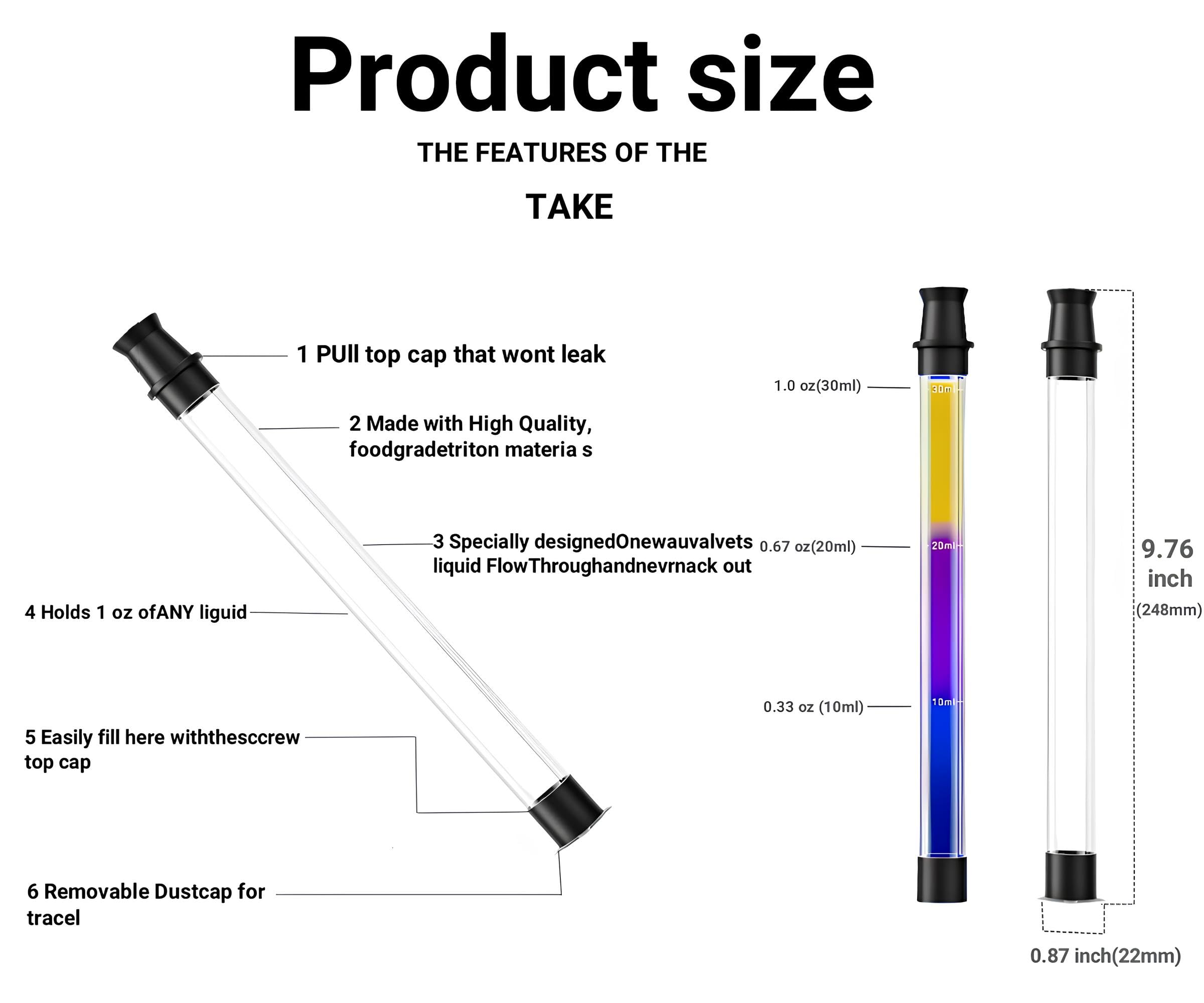 ZHYPFF 2pcs Shot Straw, suitable for beverage and beverage bottle wine glass holder, shot dispenser, suitable for all glass wine glasses, wine bottles 1oz (Black)