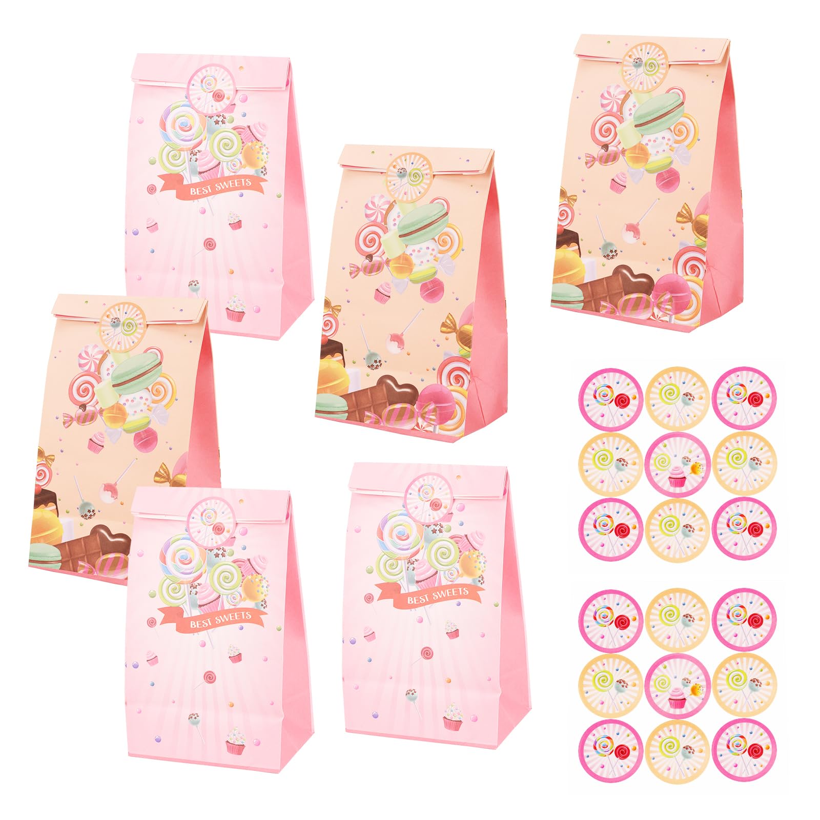 12 Bunte Papiertüten Mit 18 Aufklebern – Perfekt Für Kindergeburtstag, Mitgebsel & Party-Geschenke