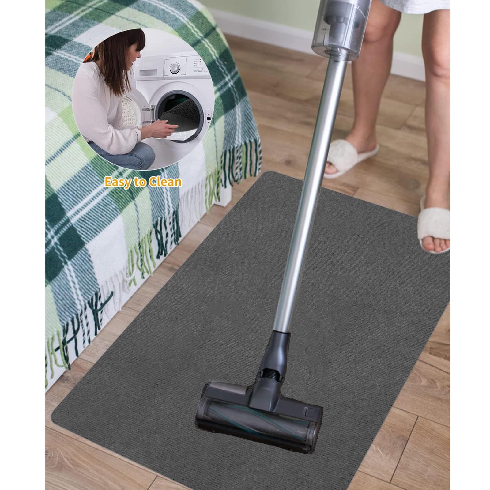 Tapis Bureau Sol Revêtement antidérapant,Matériau Résistant, Tapis Protège Parquet Tapis Chaise Gaming Plusieurs Tailles au Choix,Gray-90×120cm