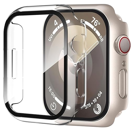 Miniatura 41 de Smiling Paquete de 2 fundas compatibles con Apple Watch Serie 3/Serie 2 de 1.49 pulgadas, protector de pantalla vidrio templado, carcasa rígida