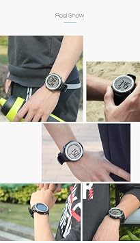 EZON GPS Men Women Sports Outdoor Digital Watch with Exercise Records Distance Speed Pace Black Blue Red Multifunctional (Silver)