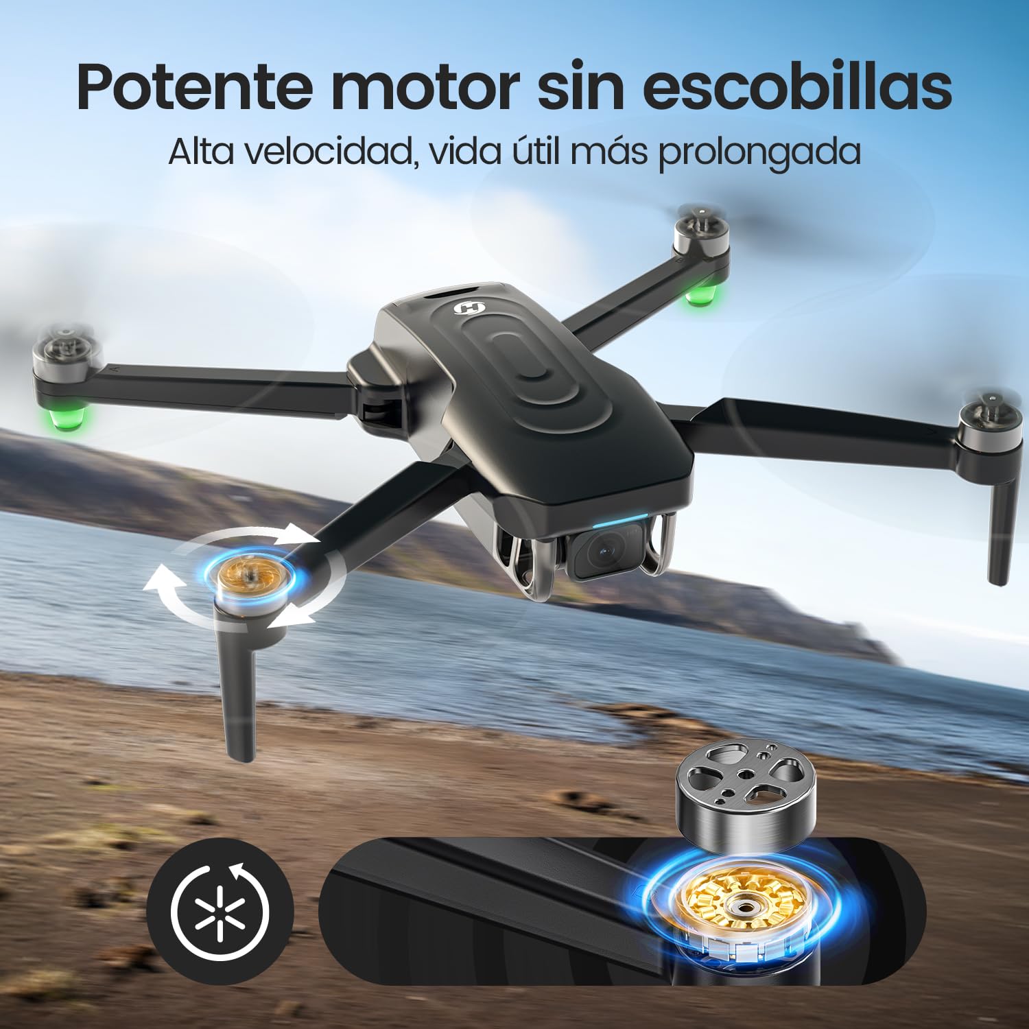 Holy Stone HS175G Dron con Cámara 8K y EIS, Motor sin Escobillas, 60 Min de Vuelo, GPS, Retorno Inteligente, Drones con Cámara 8K Adultos, Drone Plegable con Batería de Carga Rápida, C0