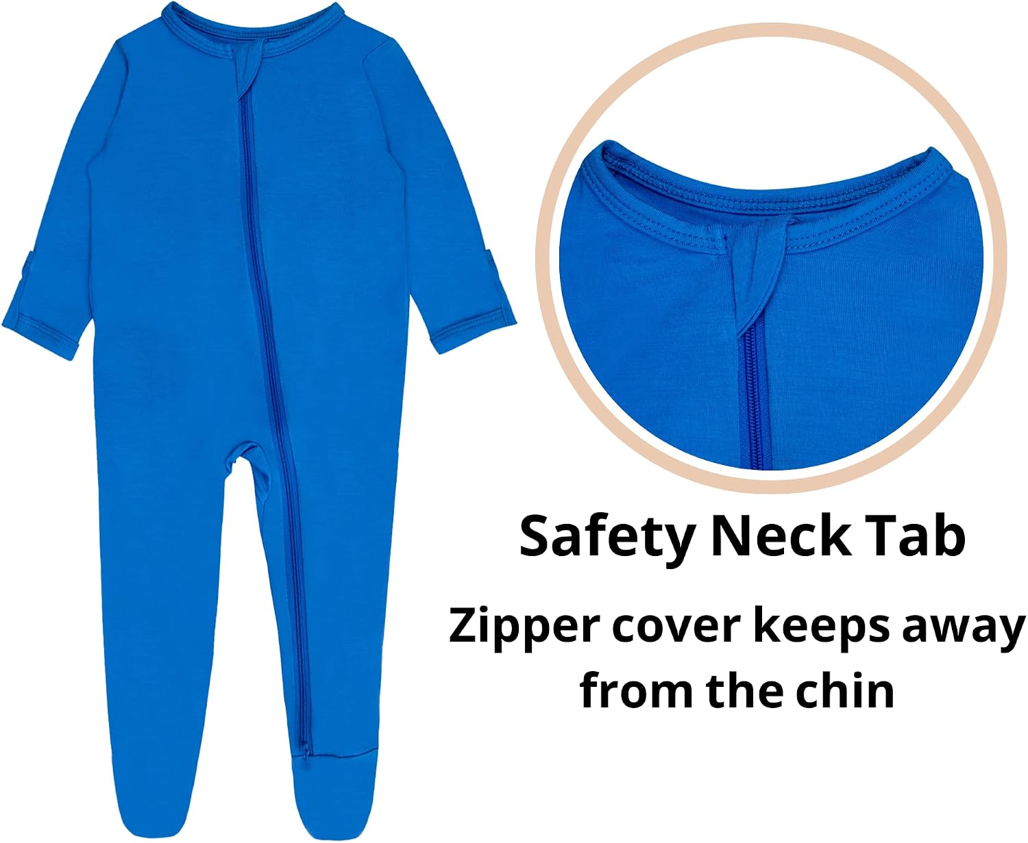 GUISBY Baby Pajamas with Mittens, 2 Way Zipper Long Sleeve Sleepers 3-pack