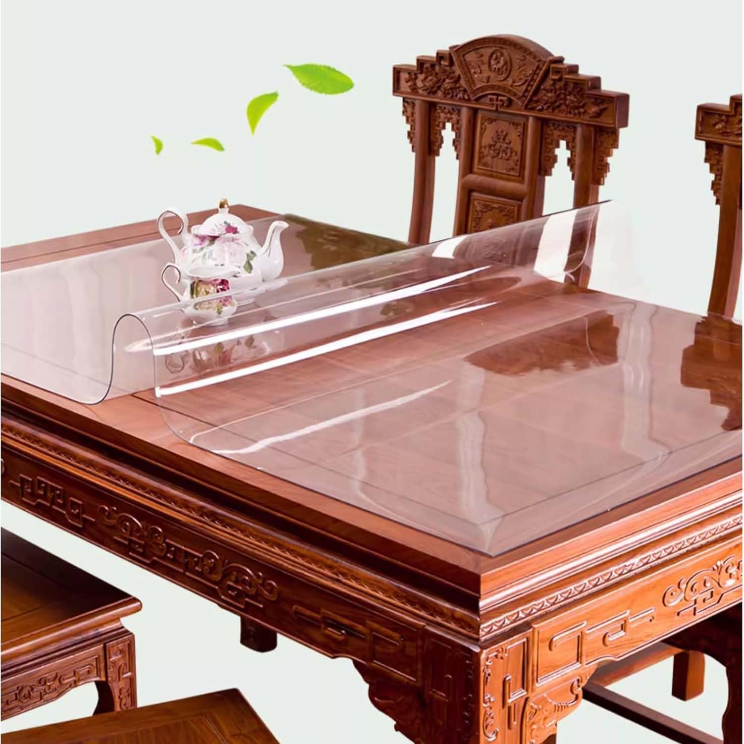 Protection De Table Nappe Transparente De 2mm épaisse 80x200cm, RéSistant à l'eau PVC AntidéRapant Nappe Protecteur, ImperméAble Et RéSistant à l'usure