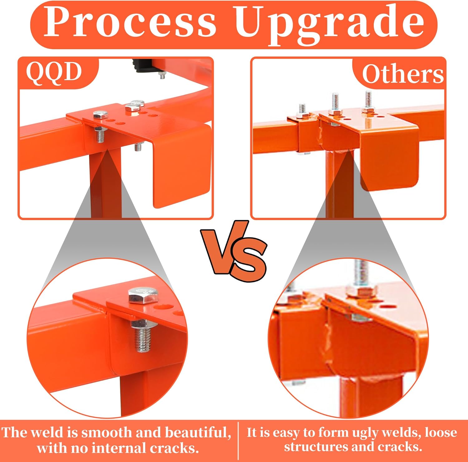 Ladder stabilizer, Extended Ladder Standoff Stabilizer Accessory for Roof Gutter＆Wall, Ladder Roof Stabilizer Heavy Duty Steel with Non-Slip Rubber Bottom pad, Orange, 7.4lb