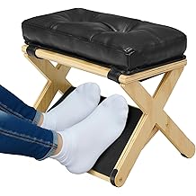 Foot Rest for Under Desk at Work, Wooden Under Desk Footrest with Non-Slip Rubber Stepping Surface, Ergonomic Foot Stools for Under Office Desk, Enhances Posture, Home Office Gaming (Pine)